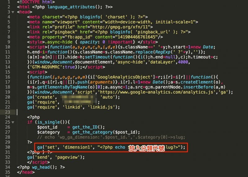 自訂維度程式碼置放位置